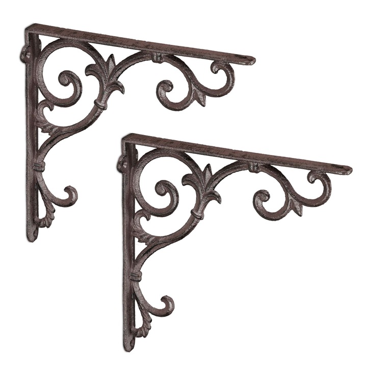 Set suporturi pentru raft Northio, fonta, rustic antic, 2 bucăți