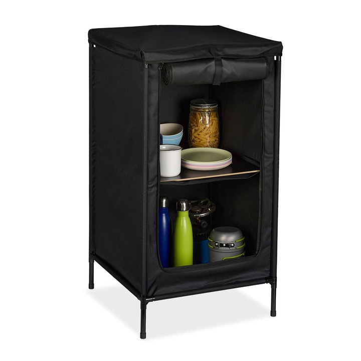 Dulap de camping Northio, 2 rafturi, poliester, metal, 2 compartimente