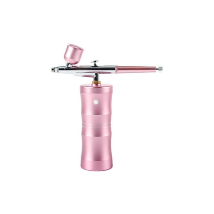 Compresor mini airbrush portabil cu injector de oxigen fara fir, roz