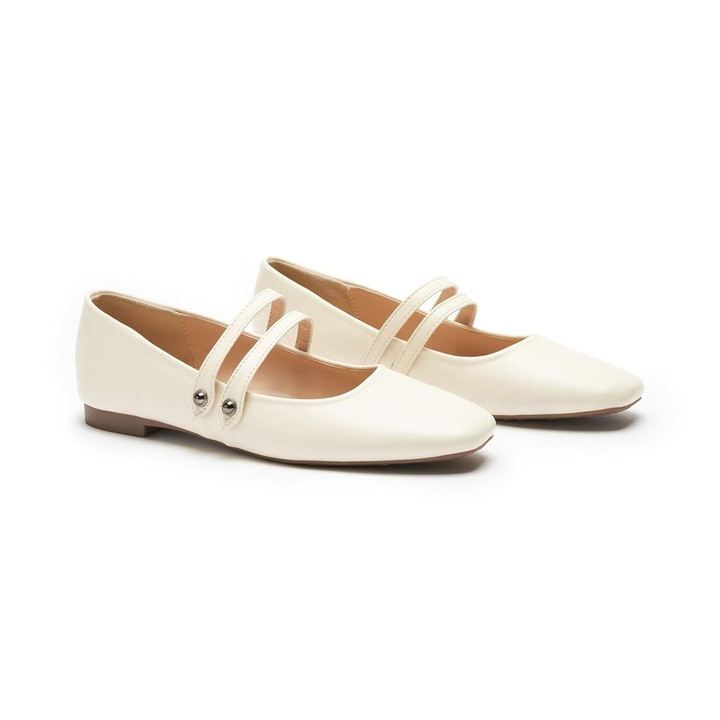Pantofi Mary Jane C.PARAVANO, Alb murdar