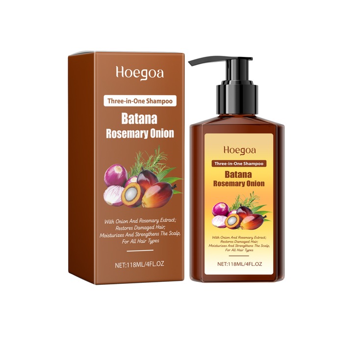 Șampon 3 în 1 Hoegoa, pentru toate tipurile de păr, reduce căderea părului, 118ml