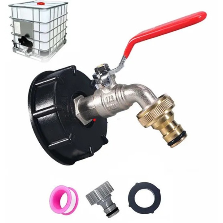 Csap 1000L tartályhoz, 1/2" menet, sárgaréz, S60X6