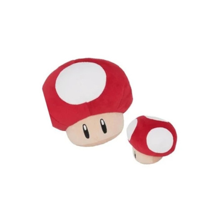Jucarie de plus Mario Super Champinon 16 cm, rosu