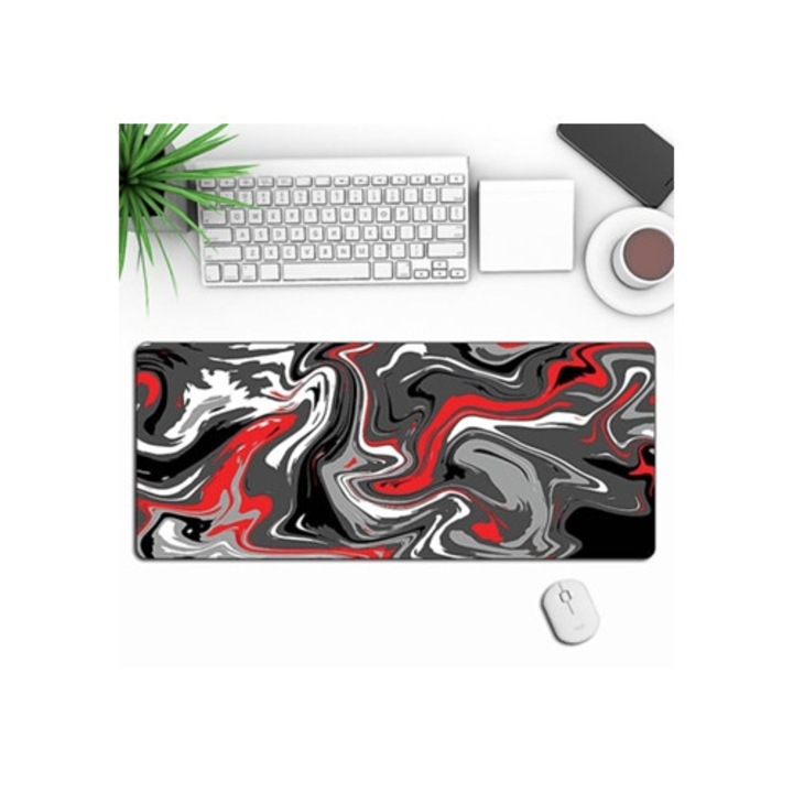 Mousepad, design fluid abstract rosu, 30x40cm