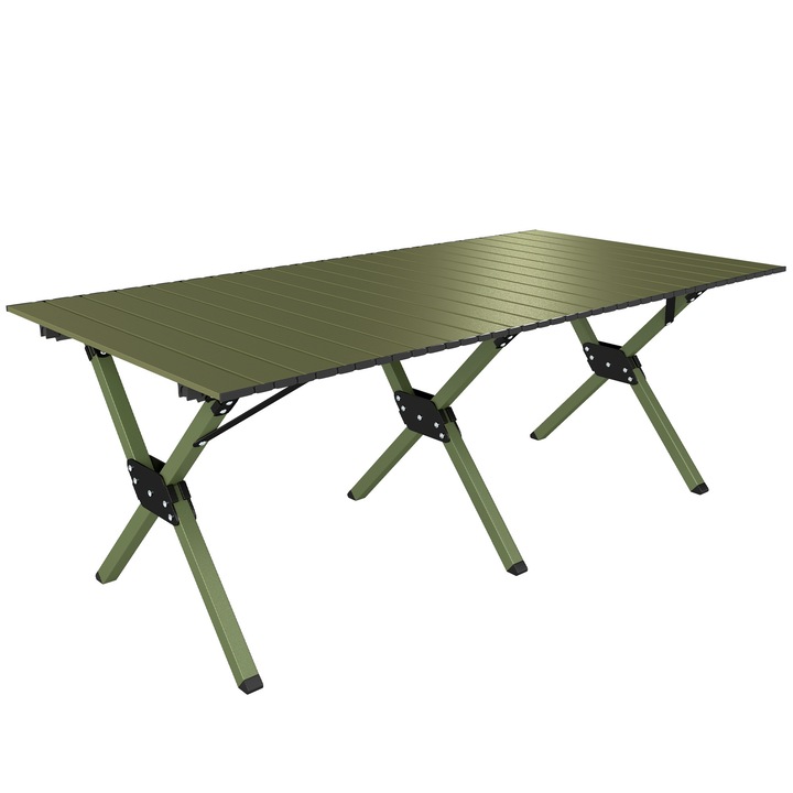 Masa de picnic, Outsunny, Metal, Plastic, 116 x 59 x 43 cm, Verde