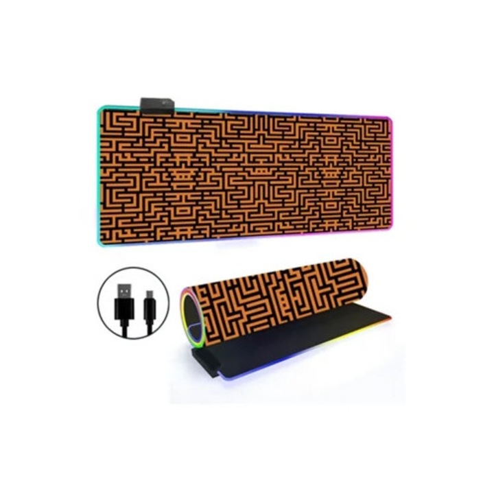 Mousepad RGB iluminat, Simple Lines, 300x600mm