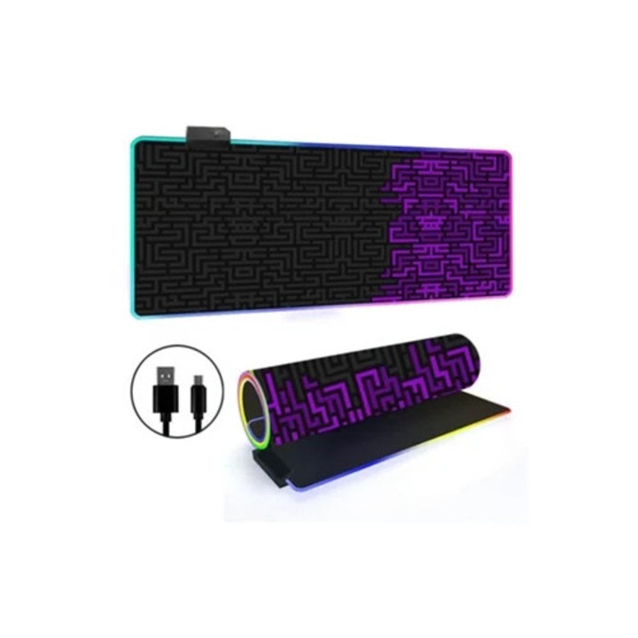 Mousepad RGB iluminat, Simple Lines, 300x600mm