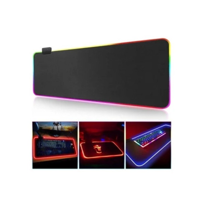 Egérpad RGB LED 80x30cm