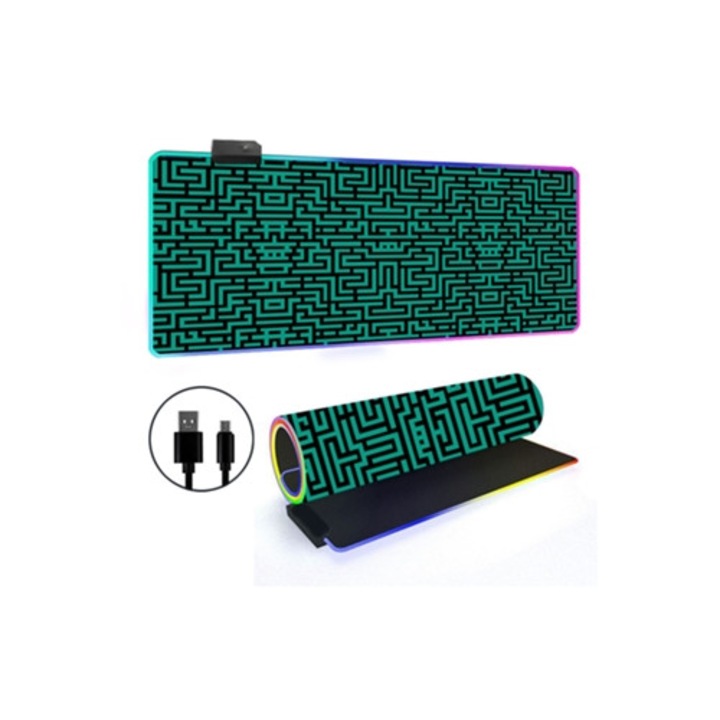 Mousepad RGB iluminat, Simple Lines, 300x600mm