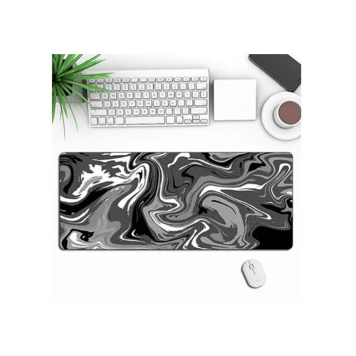Egérpad Gaming, folyékony absztrakt fekete design, 30x40cm