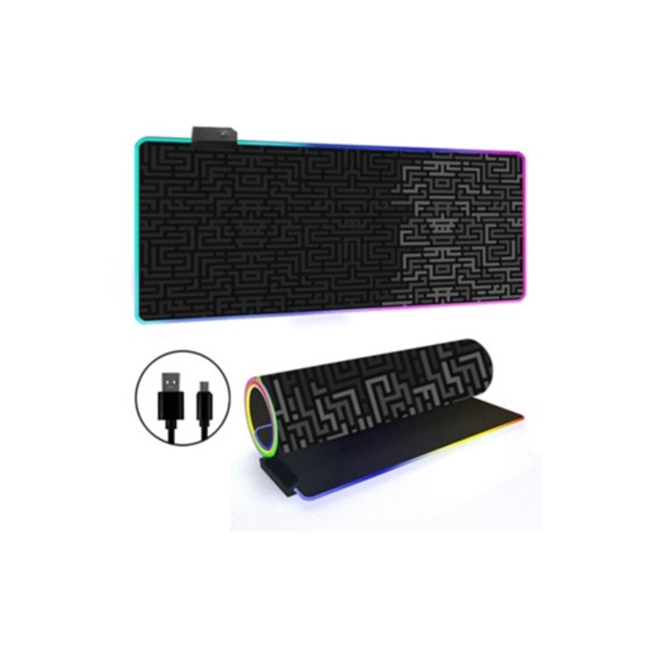 Mousepad RGB iluminat, Simple Lines, 300x600mm