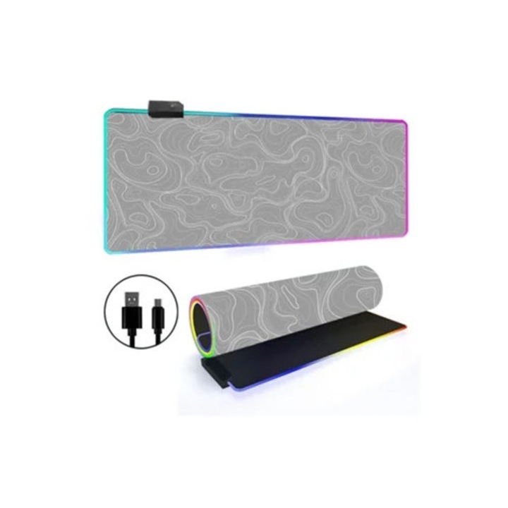 Mousepad RGB, Design Topografic, 300x600mm