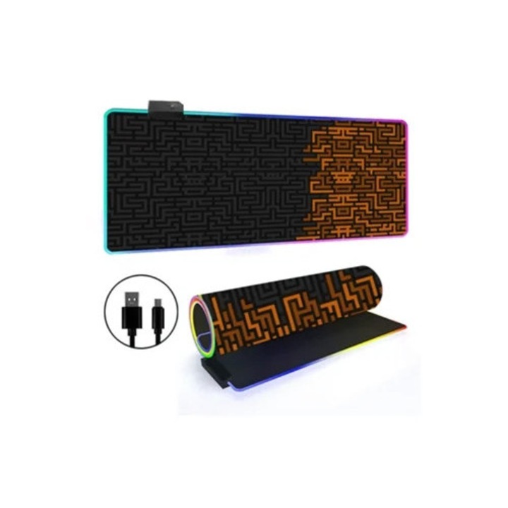 Mousepad RGB iluminat, Simple Lines, 300x600mm