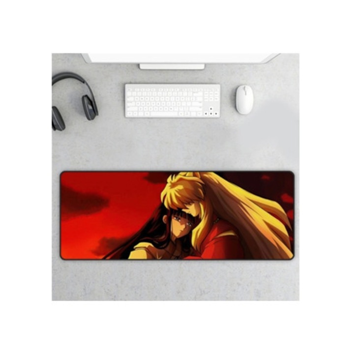 Anime témájú gamer egérpad, 90x40cm, vízálló, csúszásmentes, mosható