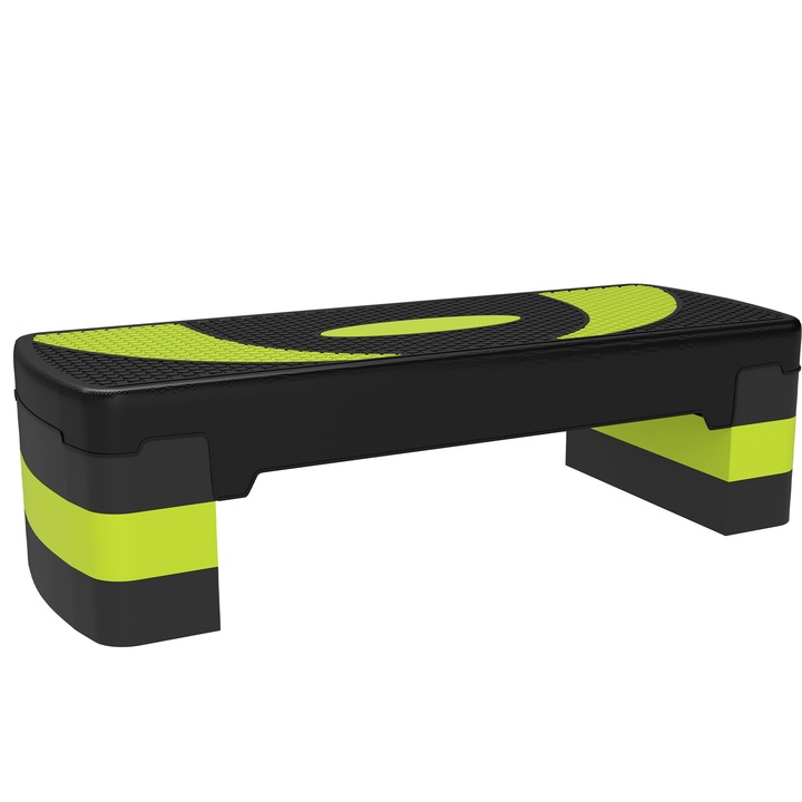 Aerobik stepper, HOMCOM, műanyag, 80cm x 31cm x 20cm, zöld, fekete