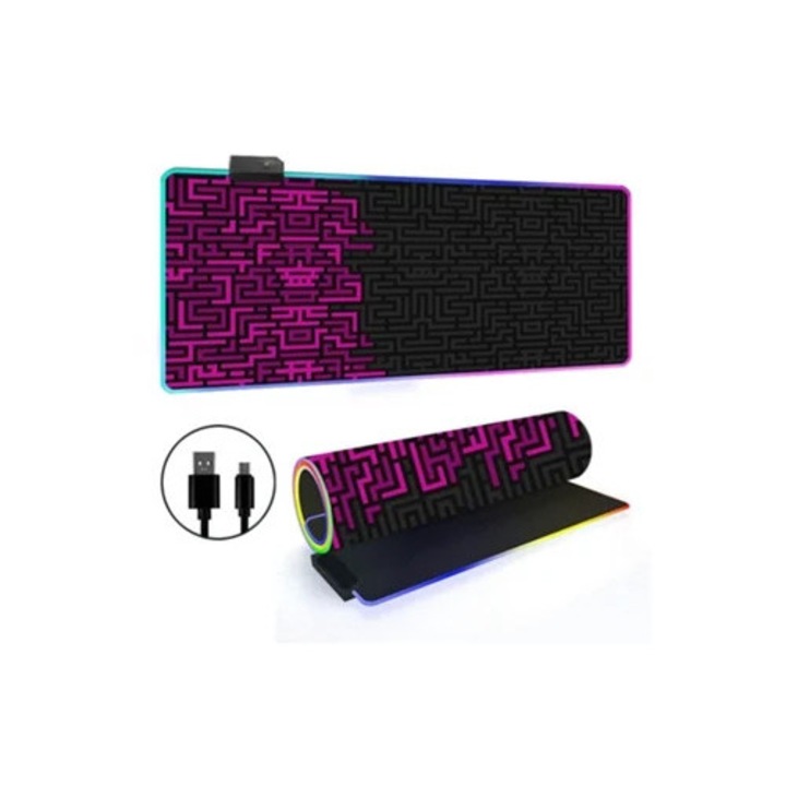 Mousepad RGB iluminat, Simple Lines, 300x600mm