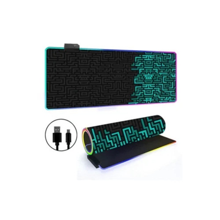 Mousepad RGB iluminat, Simple Lines, 300x600mm