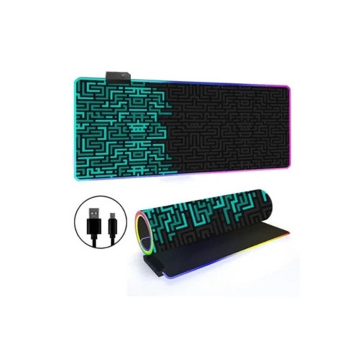 Mousepad RGB iluminat, Simple Lines, 300x600mm