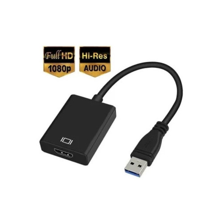 Адаптер USB 3.0 към HDMI, 1080p видео кабел, аудио изход