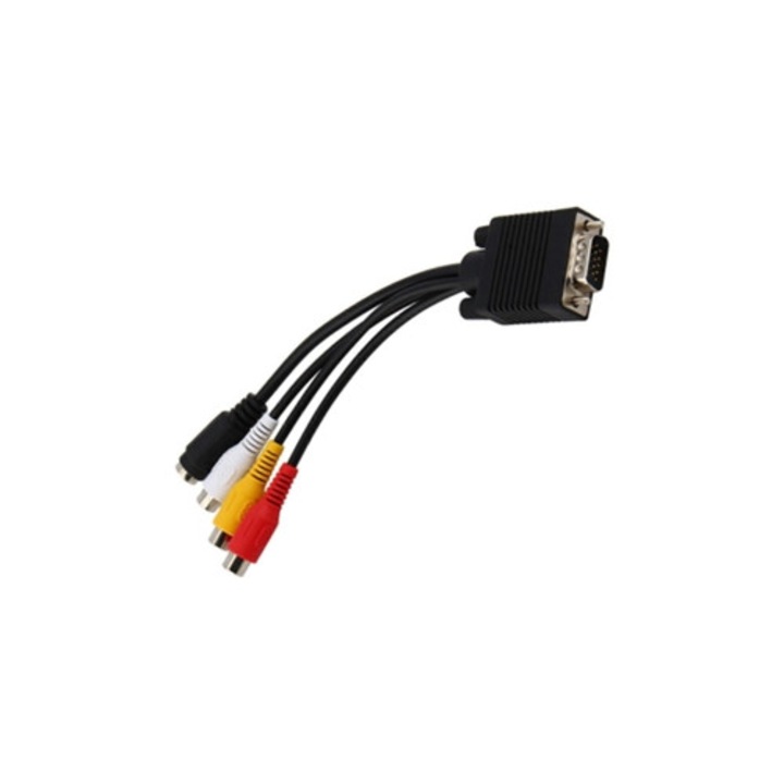 VGA SVGA към S-video 3 RCA адаптерен кабел за лаптоп PC