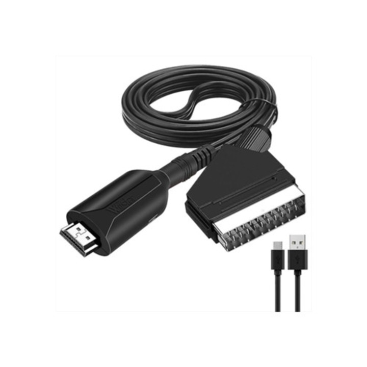 HDMI към Scart адаптерен кабел 1м, видео аудио, преносим