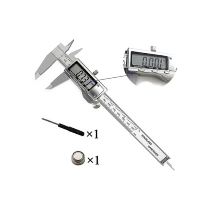 Caliper digital electronic 6 inch 150mm din otel inoxidabil pentru masurarea metalelor