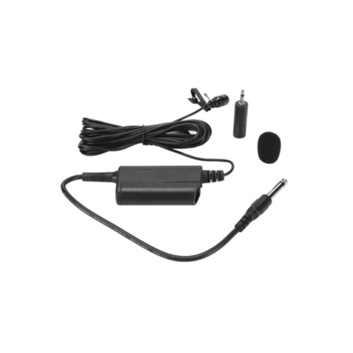 Microfon lavalier omnidirectional profesional cu clip si cablu, pentru instrumente muzicale, 1,5m