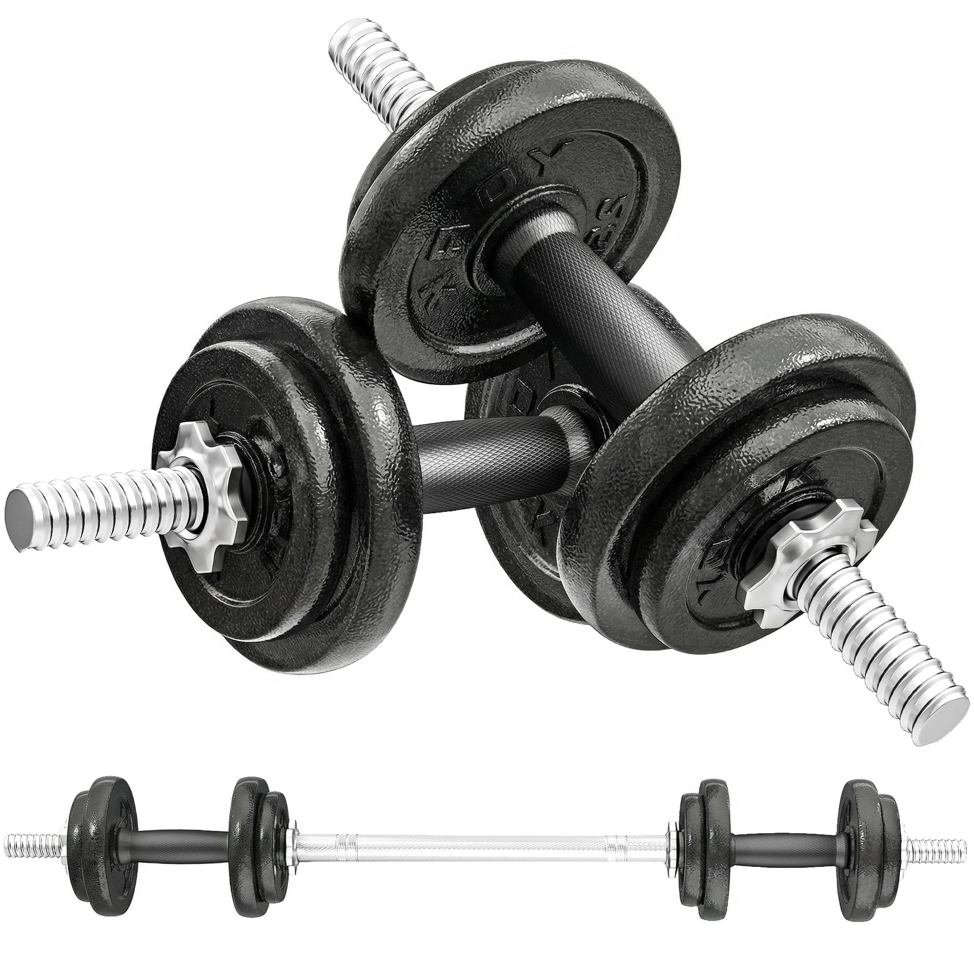 SPORTNOW Set de Greutati 20kg cu Manere Antiderapante, 8 Discuri de ...