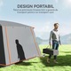 Outsunny Cort de Camping pentru 4-6 Persoane cu 2 Camere si Veranda, Impermeabil si UPF 30+, Geanta de Transport, Gri