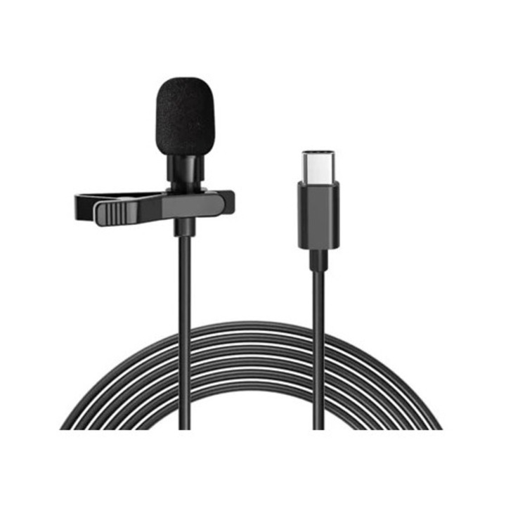 Микрофон тип лавалиер USB C-мини, всепосочен кондензаторен