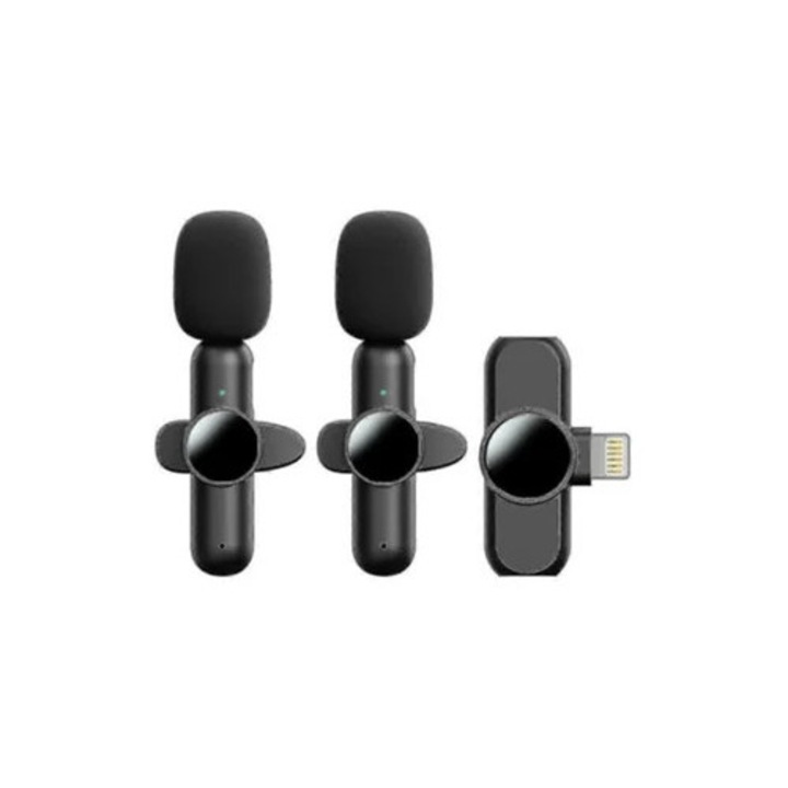 Microfon lavalier wireless mini, anulare zgomot, galben