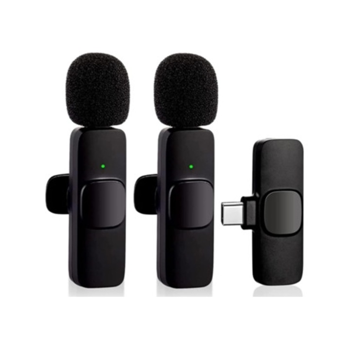 Безжичен микрофон Lavalier за телефон (USB-C), намаляване на шума