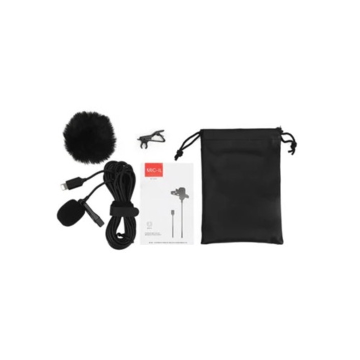Microfon lavalier wireless portabil 3m pentru iOS, streaming live, interviuri
