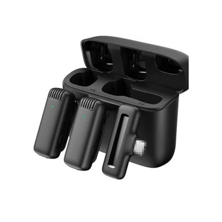 Microfon lavalier wireless cu anulare a zgomotului, BT 2.4G