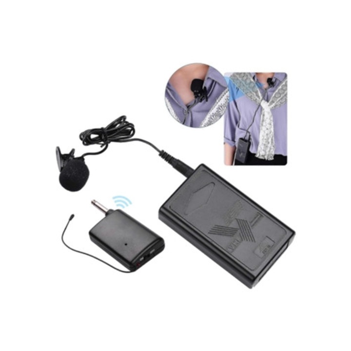 Microfon lavalier wireless negru, 1 set, port USB C