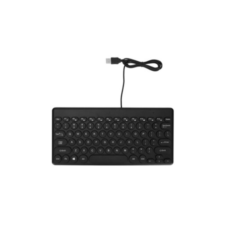 Tastatura USB cu fir 78 taste, design ergonomic, culori variate