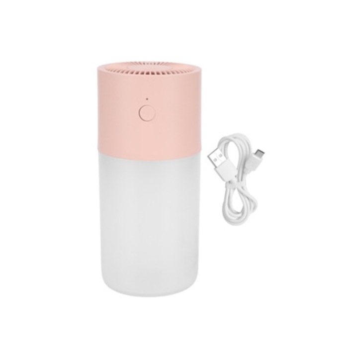 Преносим мини ултразвуков овлажнител 300ml, USB, за кола, дом, офис, спалня