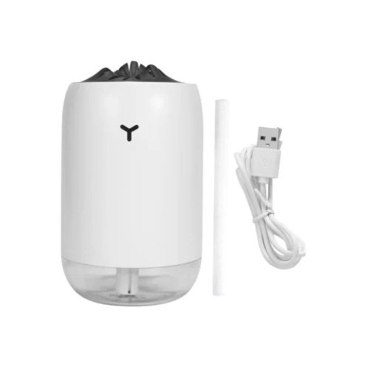 Umidificator portabil USB 260ml cu lumina de noapte, pentru birou si acasa