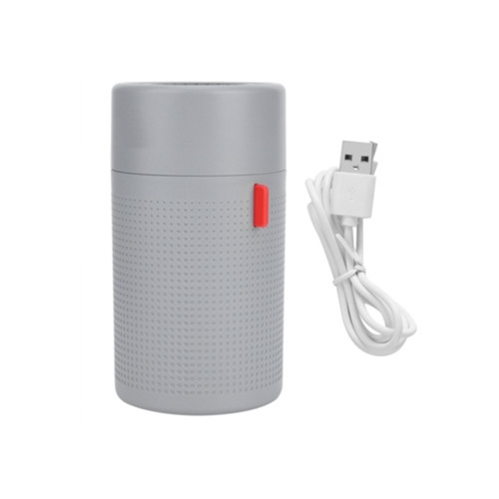 Umidificator de aer portabil mini USB 240ml, alb, pentru birou, masina, acasa