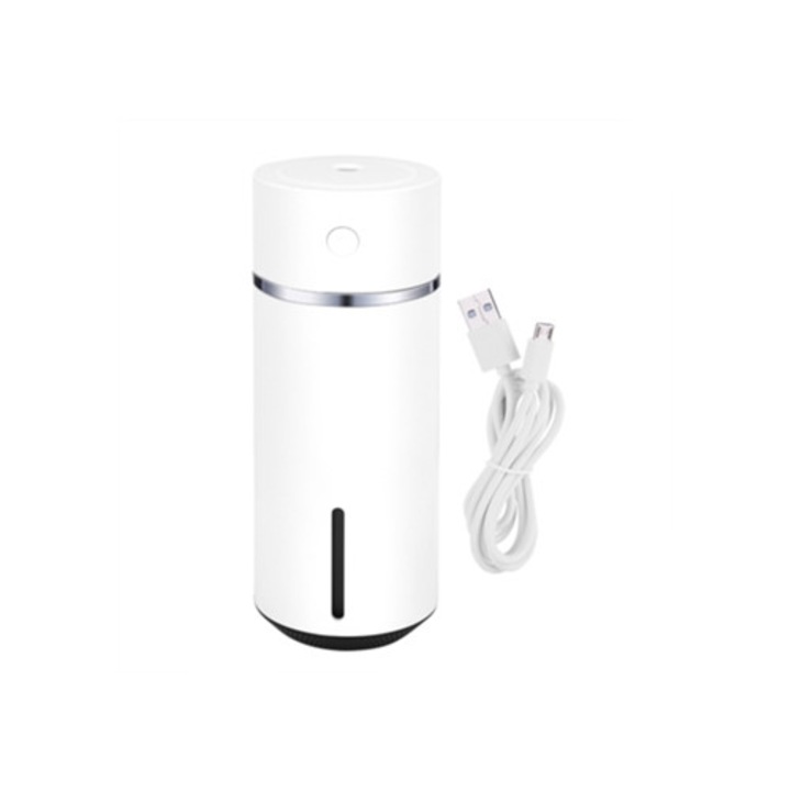 Преносим мини USB овлажнител за въздух 240ml, бял, за офис, кола, дом