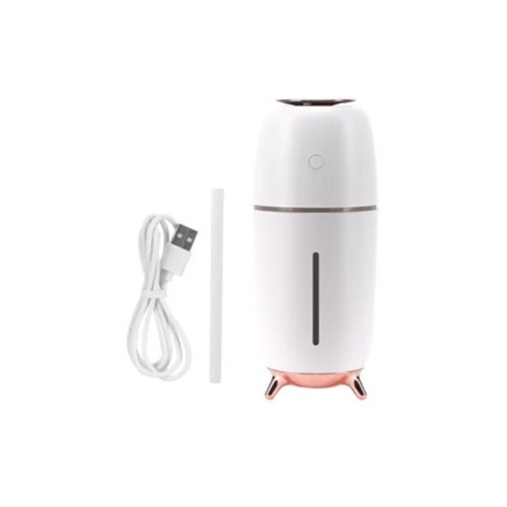 Umidificator de aer 200ml cu lumina de noapte si USB, pentru birou si acasa