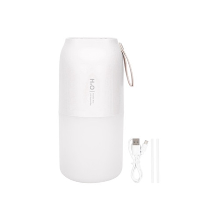Овлажнител 300ml, двойна струя, USB зареждане, нощна светлина 2 нива