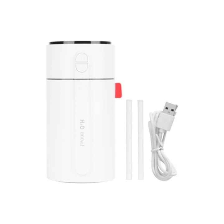 Umidificator desktop 330ml cu difuzor de aroma si lumina ambientala, pentru acasa, birou si masina
