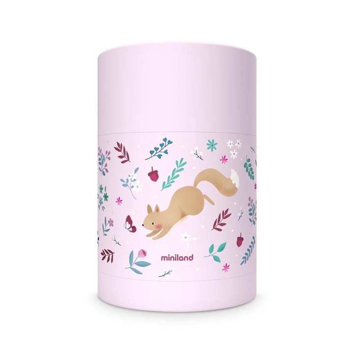 Termos pentru mancare Miniland Thermy Squirrel 600ml, inox, rezistent la temperaturi ridicate, 100% fara BPA