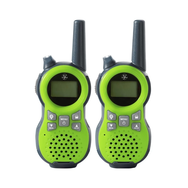 Set 2 Walkie Talkie HABA Terra Kids, 5km, 8 canale, LED, 6-99 ani, 50x130x40cm