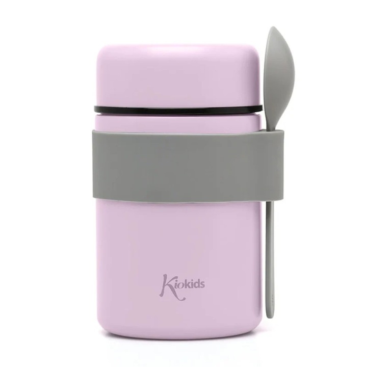 Termos pentru hranire copii Kiokids, lila, 500ml, mentine temperatura 6-8 ore