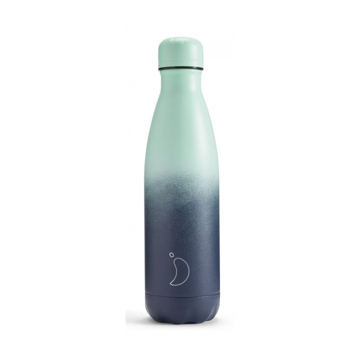 Termos Chilly's Original Gradient Deep Spring 500ml, 24 ore rece, 12 ore cald, inox 304