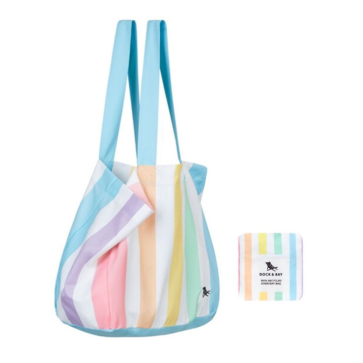 Geanta pliabila Dock & Bay, Unicorn Waves, 100% materiale reciclate, 39x19cm