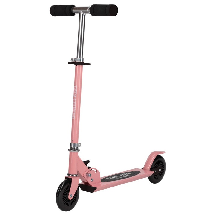 Trotineta pentru copii FreeOn City Cruiser, roz, 5+ ani, 12.5cm roti, greutate maxima 50kg