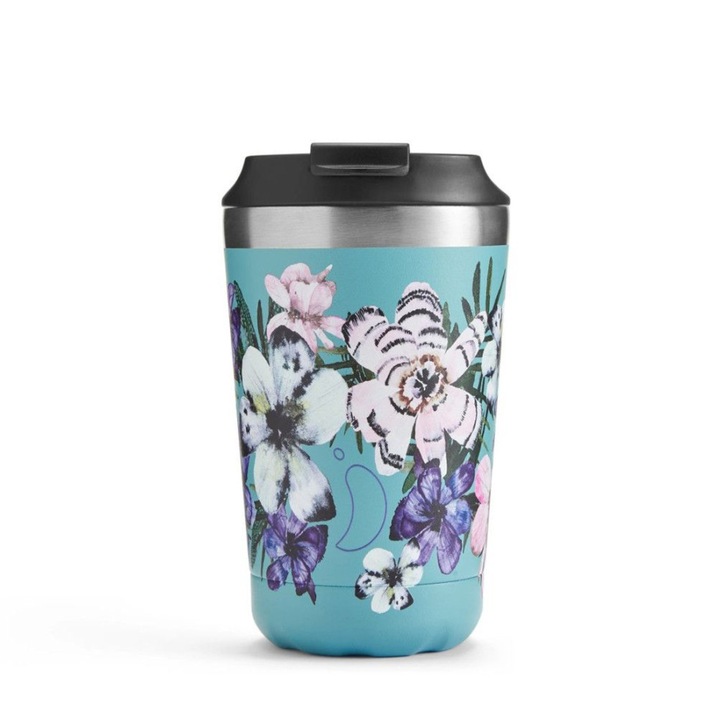 Cana termica Chilly's Original Floral Feathered, 340ml, 14,7x8,7cm, inox reciclabil
